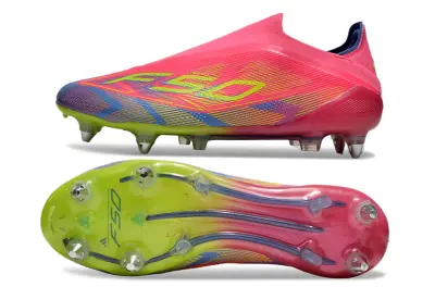 Adidas F50 Elite Laceless SG - Pink/Neon Green/Blue Gradient