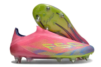 Adidas F50 Elite Laceless SG - Pink/Neon Green/Blue Gradient