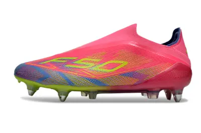 Adidas F50 Elite Laceless SG - Pink/Neon Green/Blue Gradient