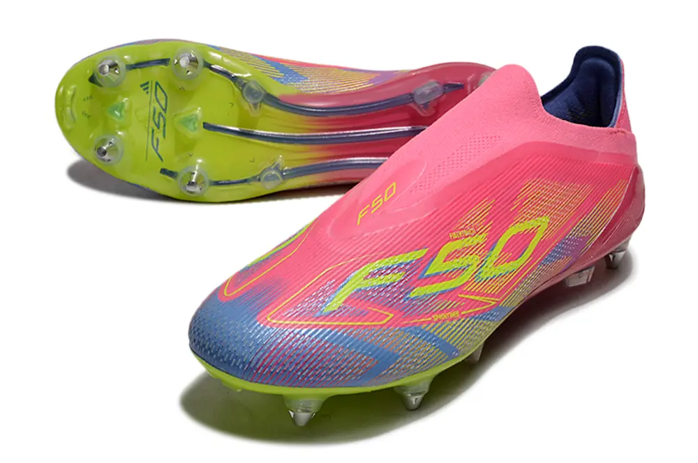 Adidas F50 Elite Laceless SG - Pink/Neon Green/Blue Gradient