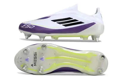 Messi x Adidas F50 Elite Laceless SG - Purple/Bright Purple/Electric Yellow