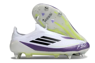 Messi x Adidas F50 Elite Laceless SG - Purple/Bright Purple/Electric Yellow