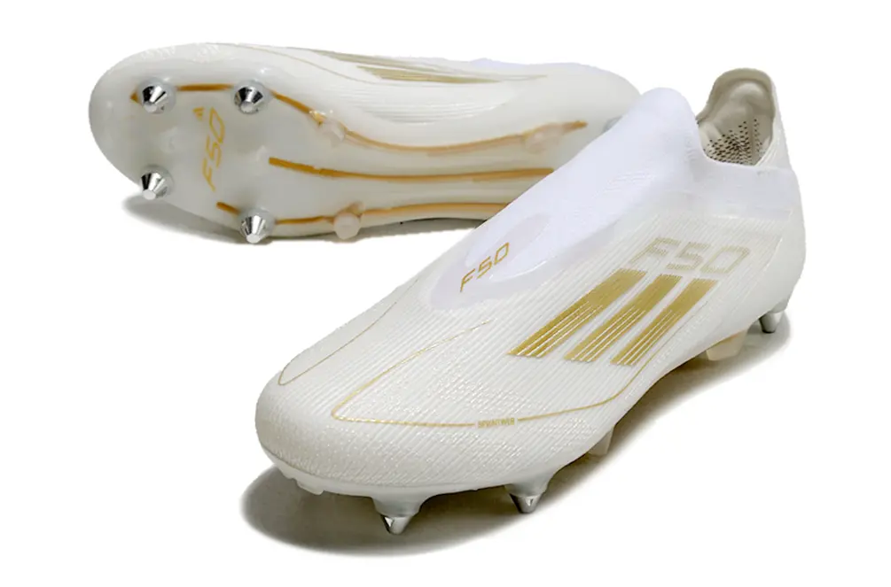 Adidas F50 Elite Laceless SG - White/Elegant Gold/Classic White
