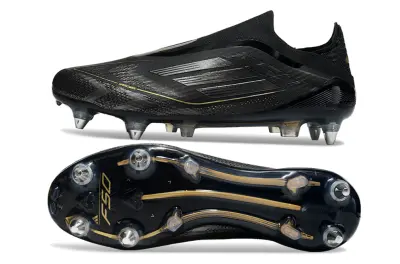 Adidas F50 Elite Laceless SG - Black/Metallic Gold/Crystal Clear