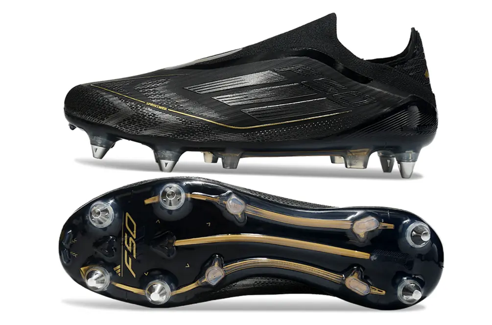 Adidas F50 Elite Laceless SG - Black/Metallic Gold/Crystal Clear