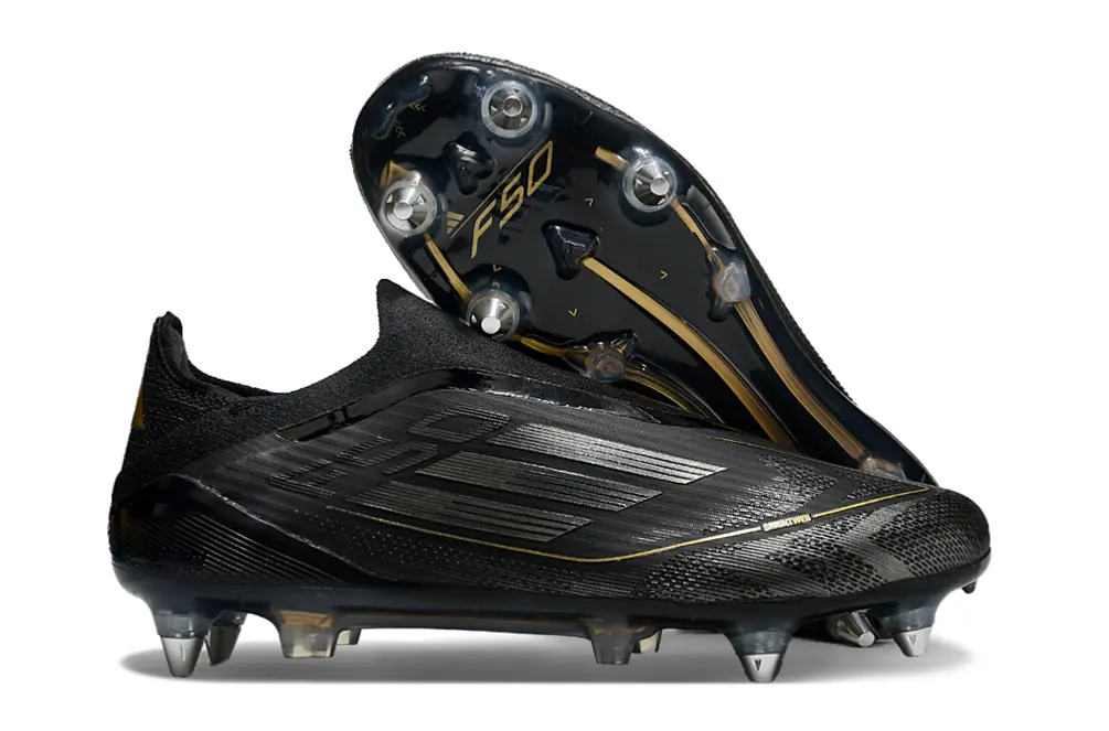 Adidas F50 Elite Laceless SG - Black/Metallic Gold/Crystal Clear