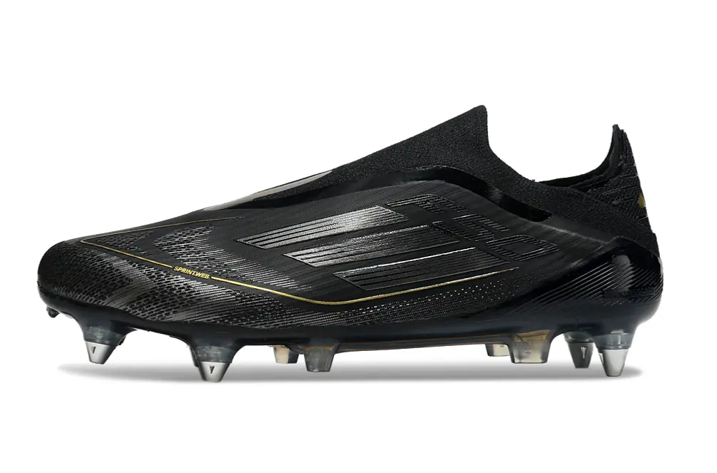 Adidas F50 Elite Laceless SG - Black/Metallic Gold/Crystal Clear