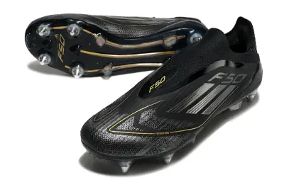 Adidas F50 Elite Laceless SG - Black/Metallic Gold/Crystal Clear