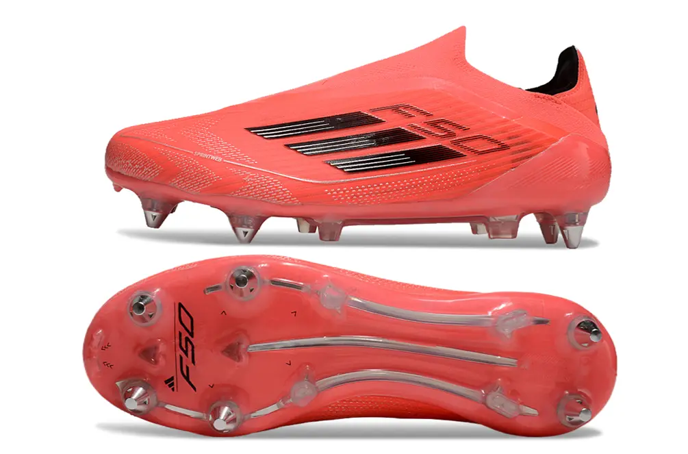 Adidas F50 Elite Laceless SG - Coral/Flame Red/Black