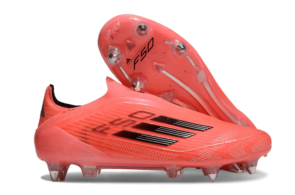 Adidas F50 Elite Laceless SG - Coral/Flame Red/Black