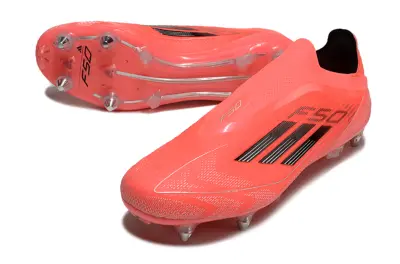Adidas F50 Elite Laceless SG - Coral/Flame Red/Black
