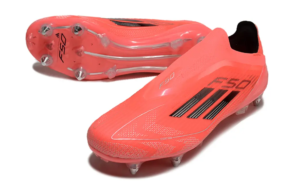 Adidas F50 Elite Laceless SG - Coral/Flame Red/Black