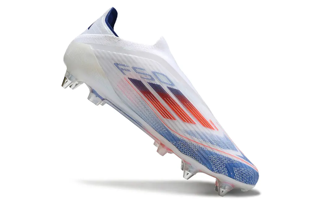 Adidas F50 Elite Laceless SG - White/Navy Blue/Fiery Red