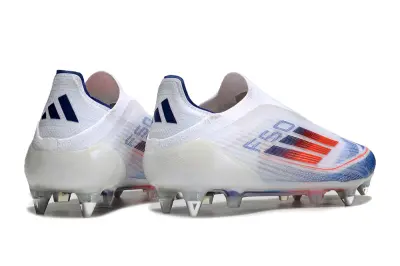 Adidas F50 Elite Laceless SG - White/Navy Blue/Fiery Red