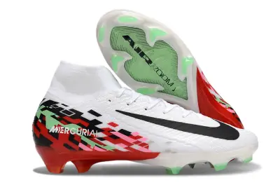 Nike Air Zoom Mercurial Superfly 10 Elite FG - White/Fiery Red/Green Glow
