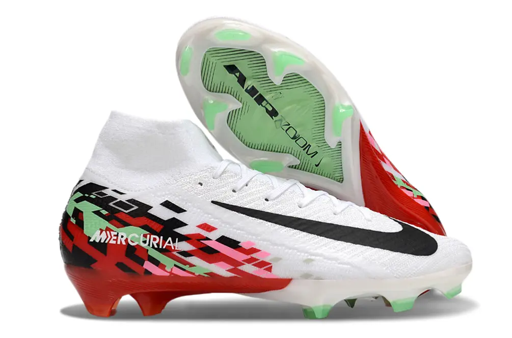 Nike Air Zoom Mercurial Superfly 10 Elite FG - White/Fiery Red/Green Glow
