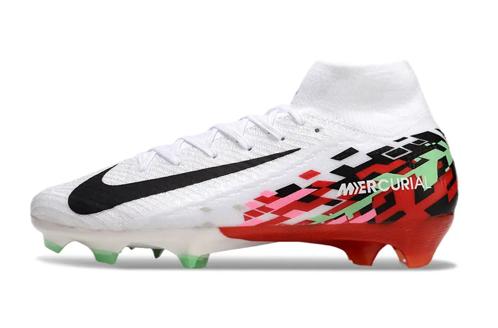 Nike Air Zoom Mercurial Superfly 10 Elite FG - White/Fiery Red/Green Glow
