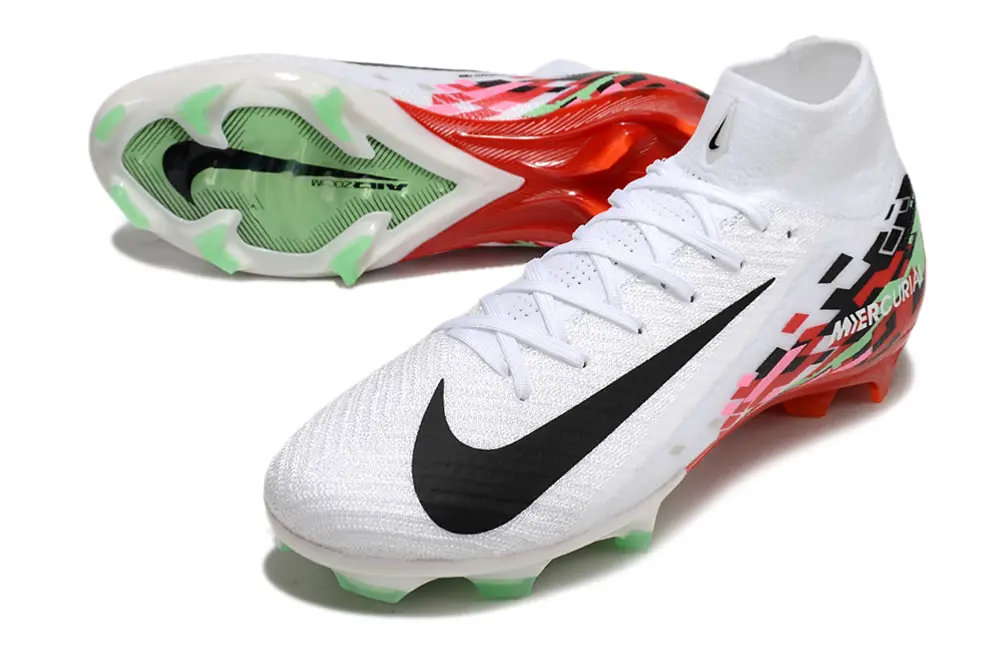 Nike Air Zoom Mercurial Superfly 10 Elite FG - White/Fiery Red/Green Glow