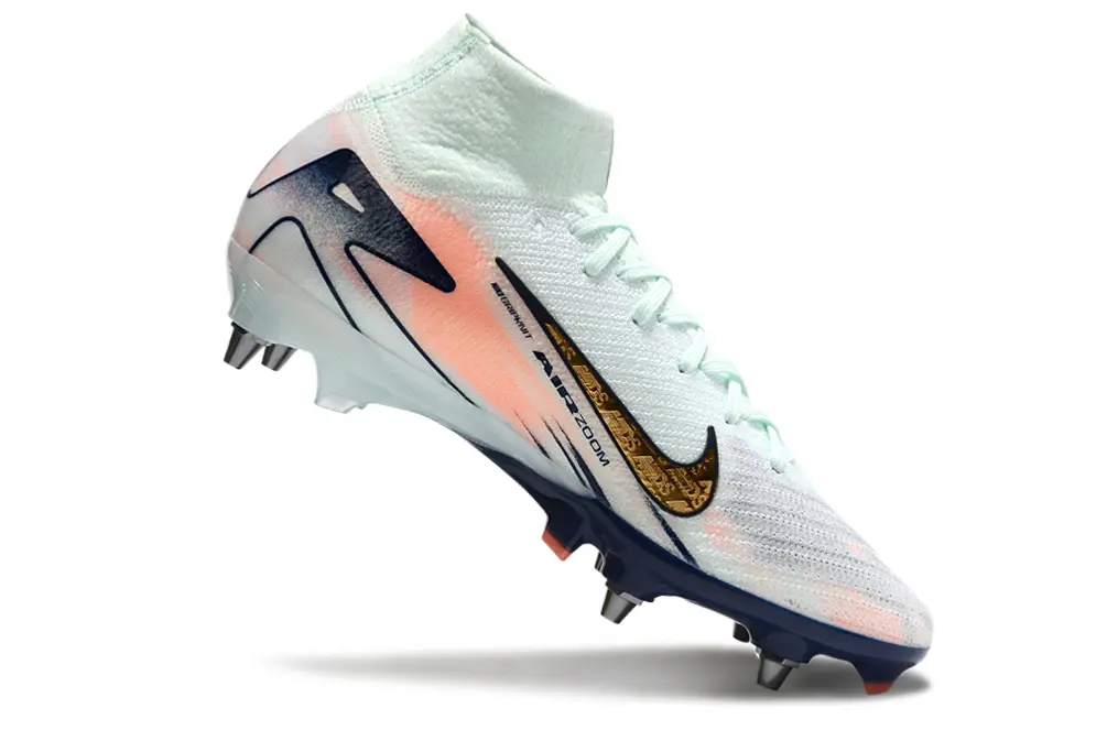 Nike Air Zoom Mercurial Superfly 10 Elite SG - White/Coral Glow/Navy Blue