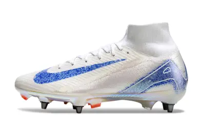 Nike Air Zoom Mercurial Superfly 10 Elite SG - White/Blue Sparkle/Orange Highlight