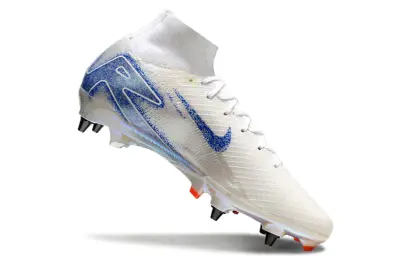 Nike Air Zoom Mercurial Superfly 10 Elite SG - White/Blue Sparkle/Orange Highlight