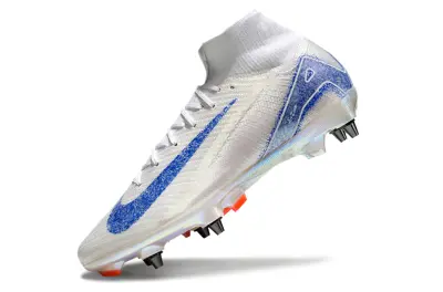 Nike Air Zoom Mercurial Superfly 10 Elite SG - White/Blue Sparkle/Orange Highlight
