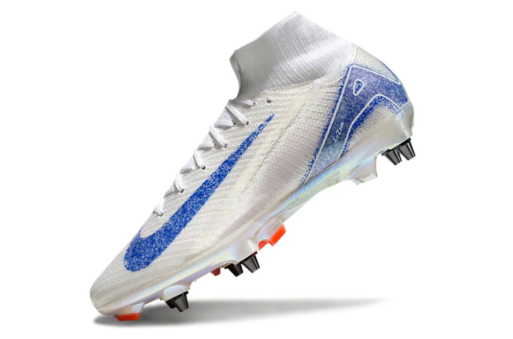 Nike Air Zoom Mercurial Superfly 10 Elite SG - White/Blue Sparkle/Orange Highlight