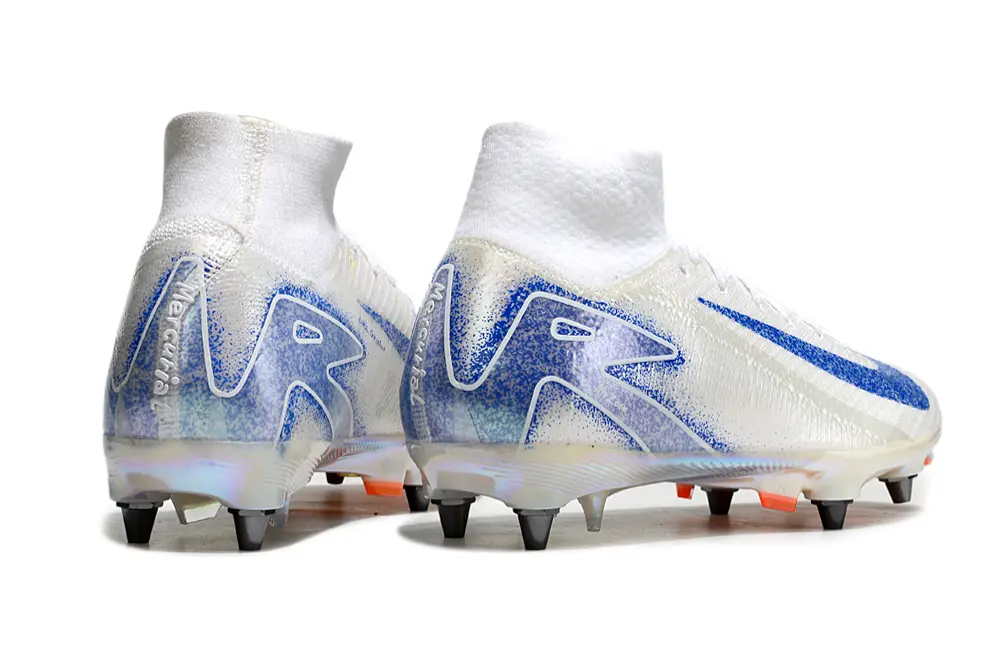 Nike Air Zoom Mercurial Superfly 10 Elite SG - White/Blue Sparkle/Orange Highlight