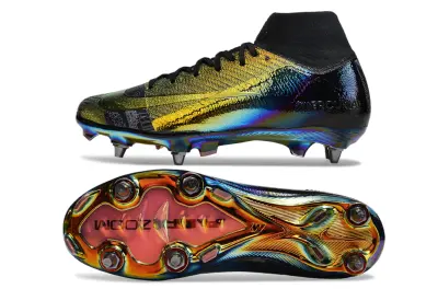 Nike Air Zoom Mercurial Superfly 10 Elite SG - Black/Metallic Gold/Rainbow Reflective