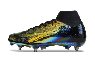 Nike Air Zoom Mercurial Superfly 10 Elite SG - Black/Metallic Gold/Rainbow Reflective