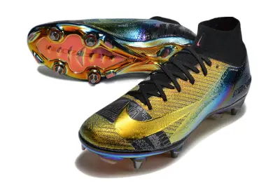 Nike Air Zoom Mercurial Superfly 10 Elite SG - Black/Metallic Gold/Rainbow Reflective