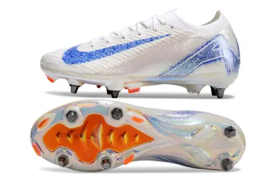 Nike Air Zoom Mercurial Vapor 16 Elite SG - White/Blue Sparkle/Orange Glint