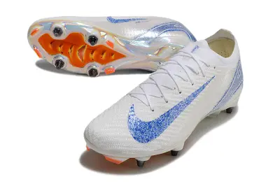Nike Air Zoom Mercurial Vapor 16 Elite SG - White/Blue Sparkle/Orange Glint