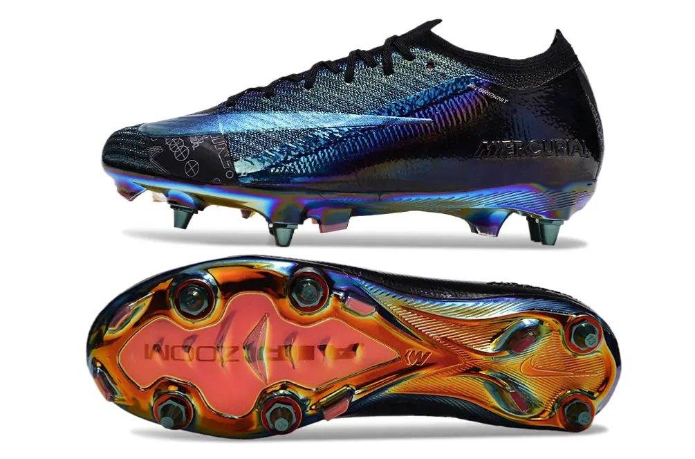 Nike Air Zoom Mercurial Vapor 16 Elite SG - Black/Iridescent Blue/Iridescent Orange