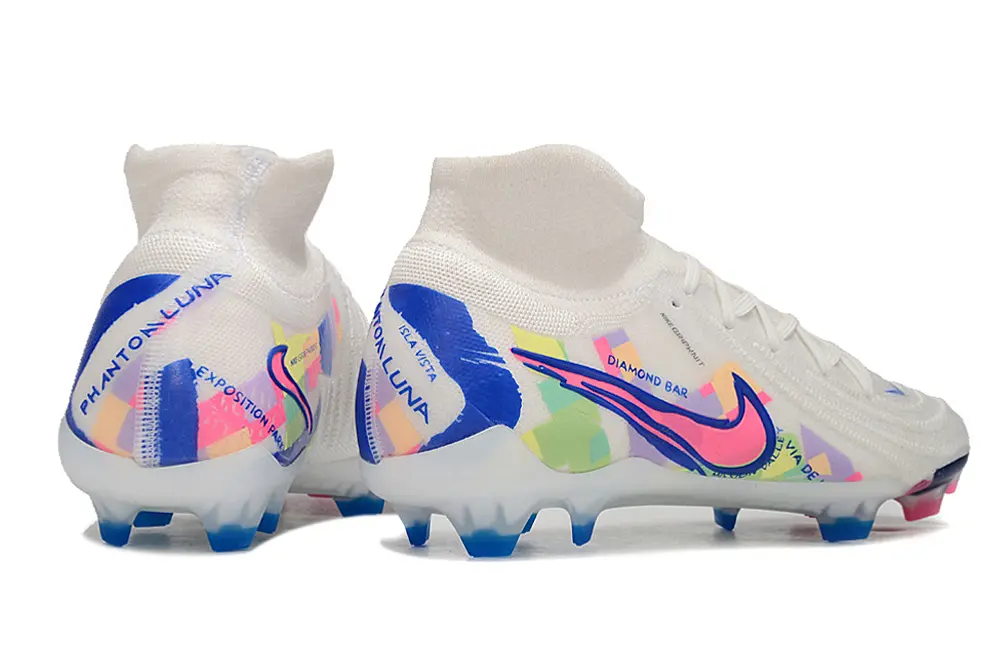 Nike Phantom Luna 2 Elite FG - White/Neon Pink/Light Blue