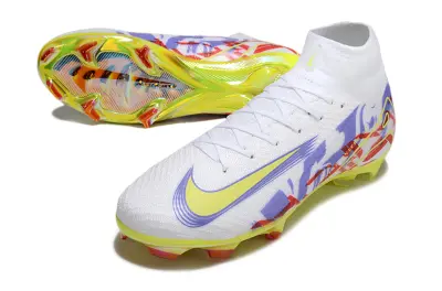 Nike Air Zoom Mercurial Superfly 10 Elite FG - White/Neon Yellow/Red Crimson