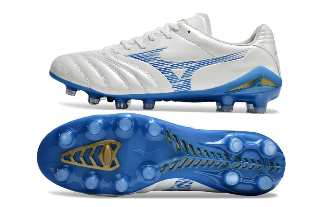 Mizuno Morelia Neo 3 FG - White/Sky Blue/Sunny Gold