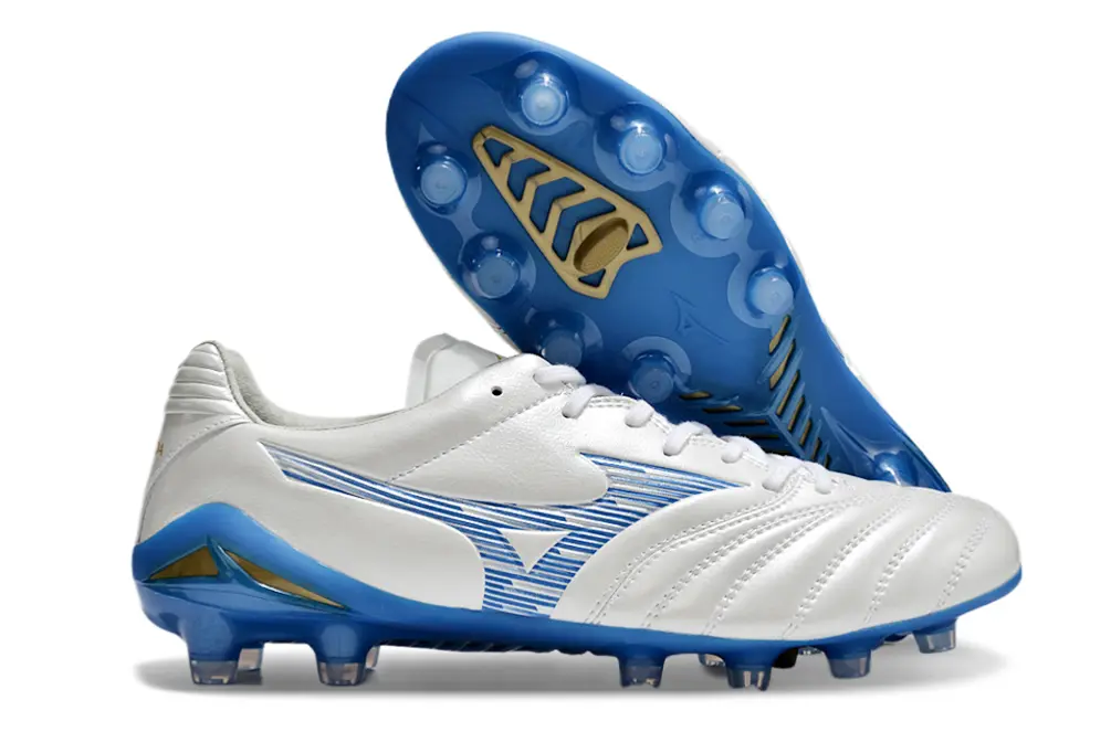 Mizuno Morelia Neo 3 FG - White/Sky Blue/Sunny Gold