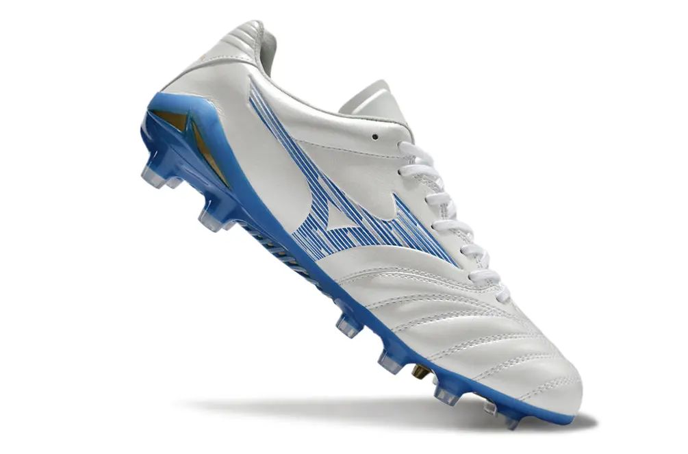 Mizuno Morelia Neo 3 FG - White/Sky Blue/Sunny Gold