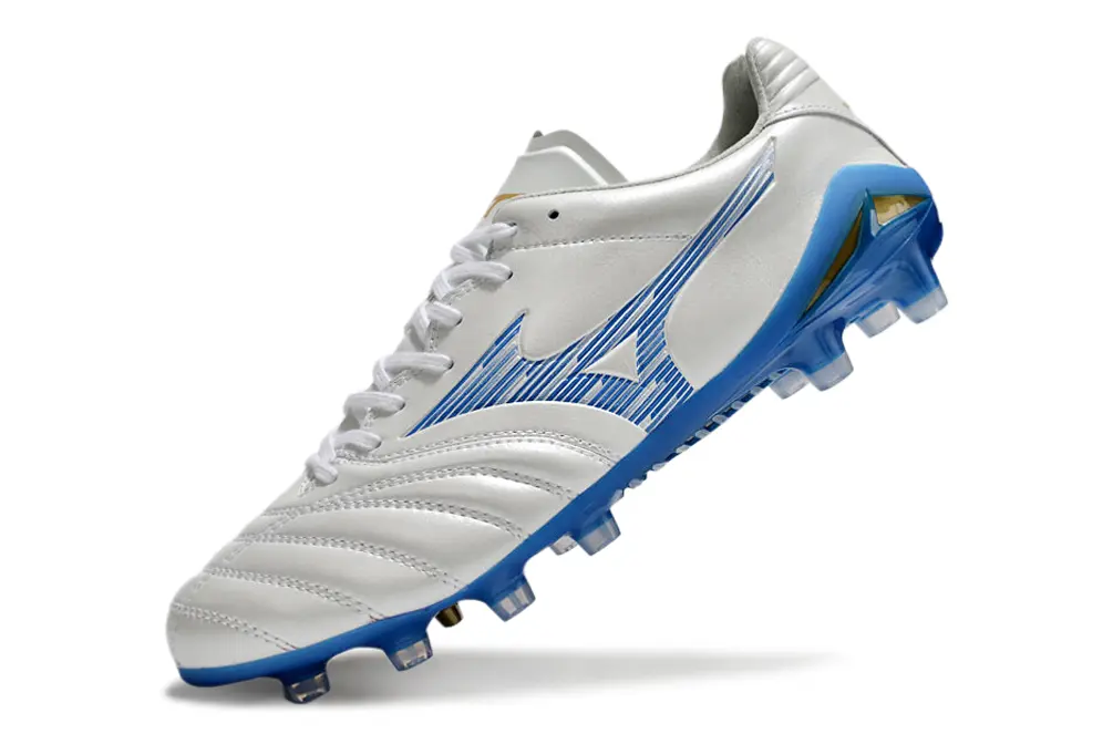 Mizuno Morelia Neo 3 FG - White/Sky Blue/Sunny Gold