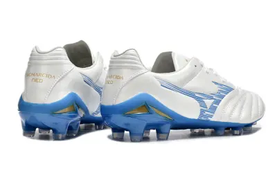 Mizuno Morelia Neo 3 FG - White/Sky Blue/Sunny Gold