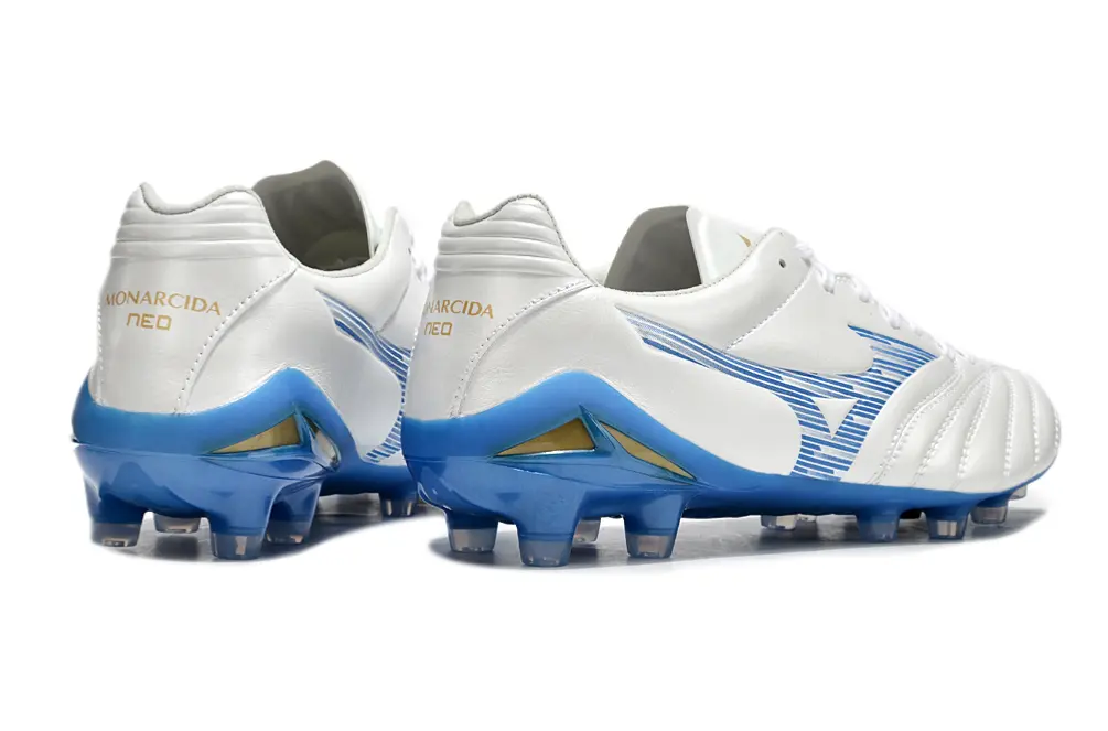 Mizuno Morelia Neo 3 FG - White/Sky Blue/Sunny Gold