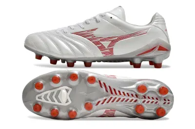 Mizuno Morelia Neo 3 FG - White/Crimson Blaze/Glossy Silver