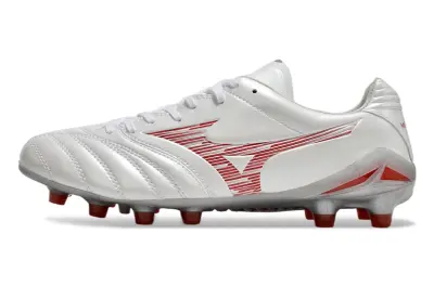 Mizuno Morelia Neo 3 FG - White/Crimson Blaze/Glossy Silver