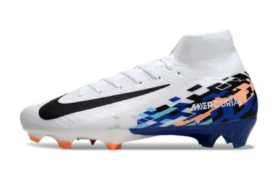 Nike Air Zoom Mercurial Superfly 10 Elite FG - White/Electric Blue/Coral Orange