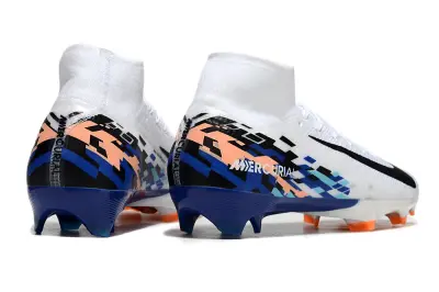 Nike Air Zoom Mercurial Superfly 10 Elite FG - White/Electric Blue/Coral Orange