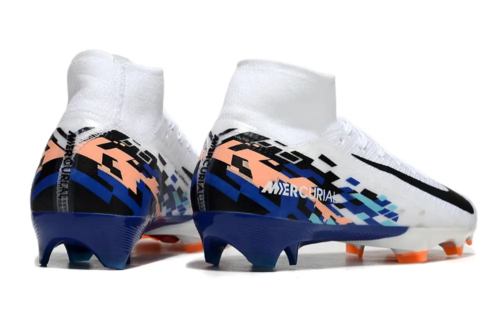 Nike Air Zoom Mercurial Superfly 10 Elite FG - White/Electric Blue/Coral Orange