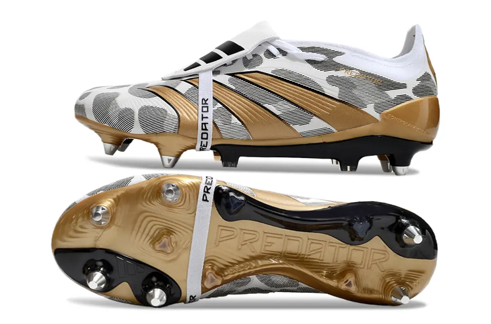 Adidas Predator 24 Elite Foldover Tongue SG - White/Metallic Gold/Black