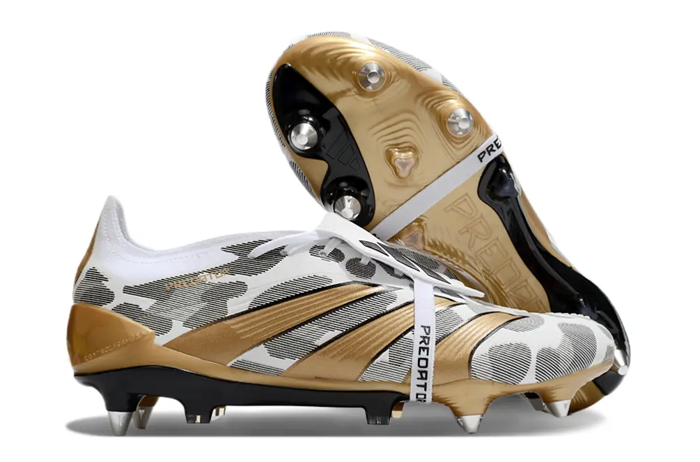 Adidas Predator 24 Elite Foldover Tongue SG - White/Metallic Gold/Black