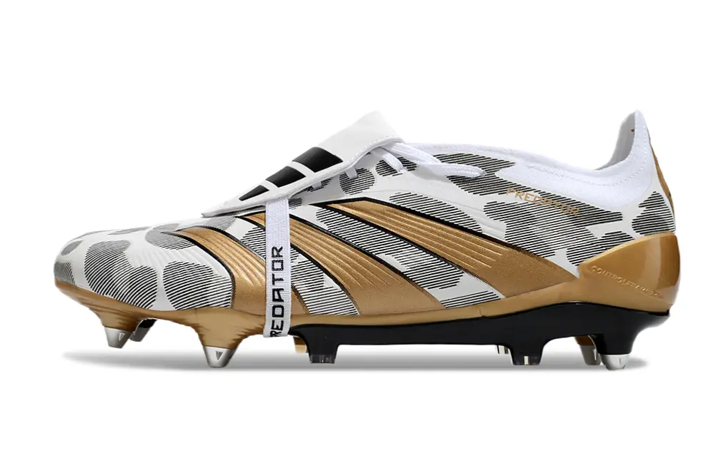 Adidas Predator 24 Elite Foldover Tongue SG - White/Metallic Gold/Black